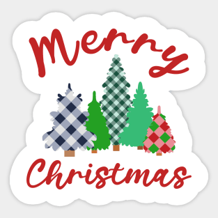 Merry Christmas plaid Christmas tree Sticker